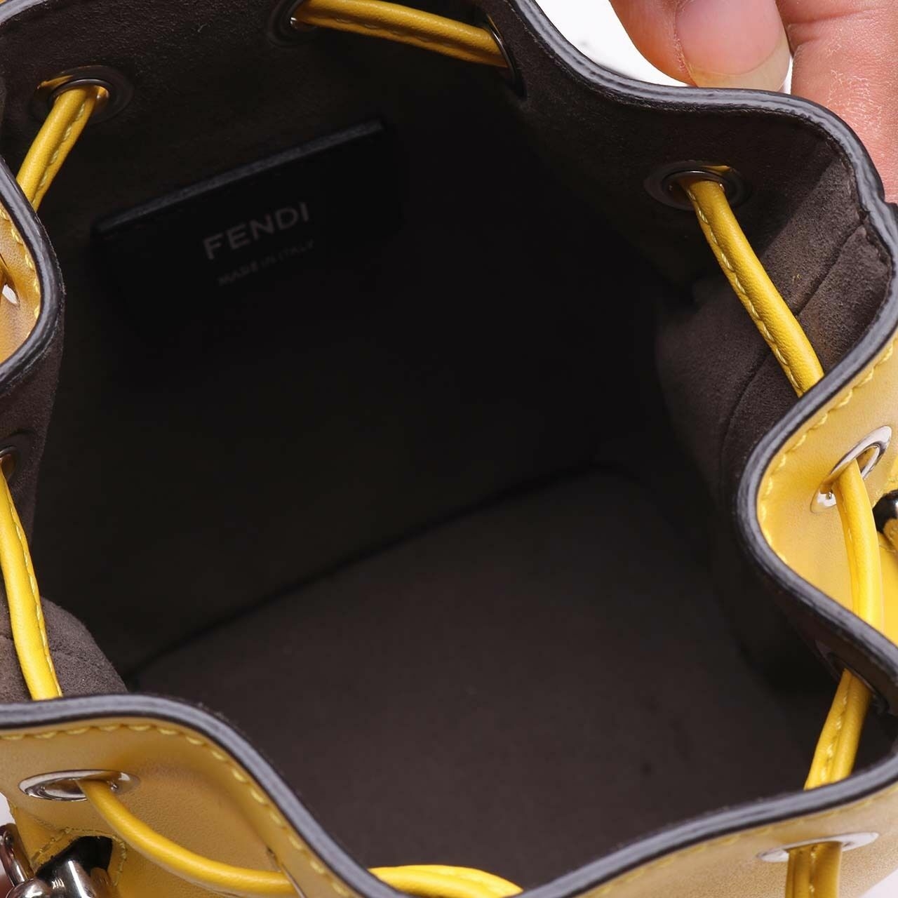 Fendi Yellow Mon Tresor Mini Bucket Bag