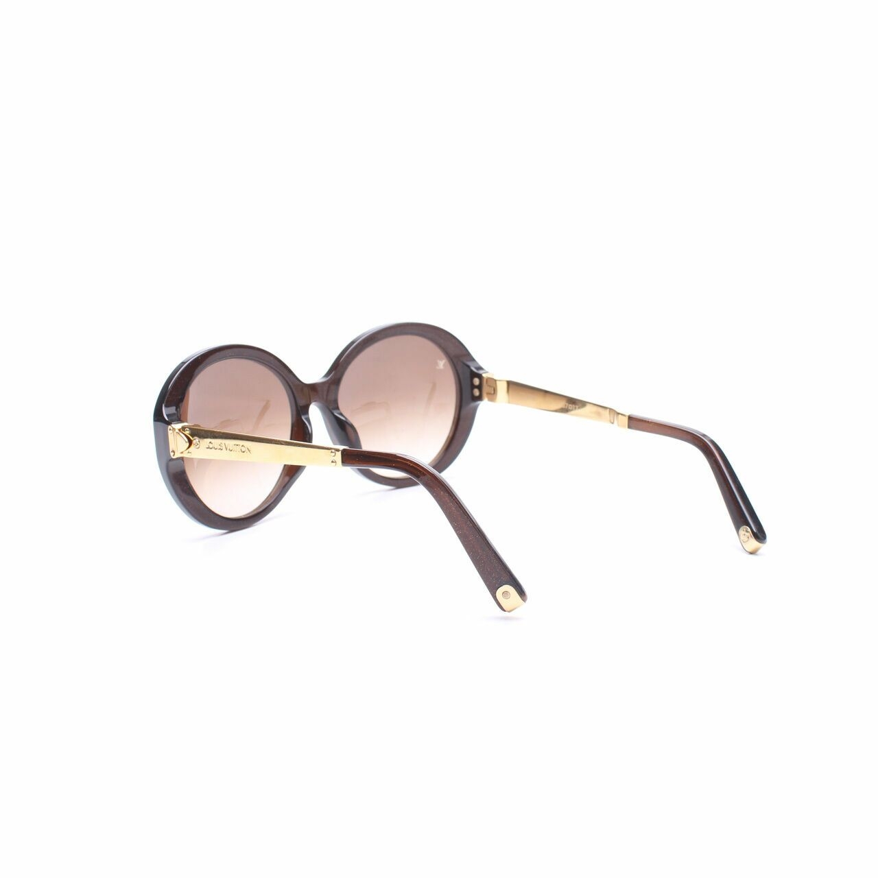 Louis Vuitton Glitter Acetate Round Petit Soupcon Brown Sunglasses