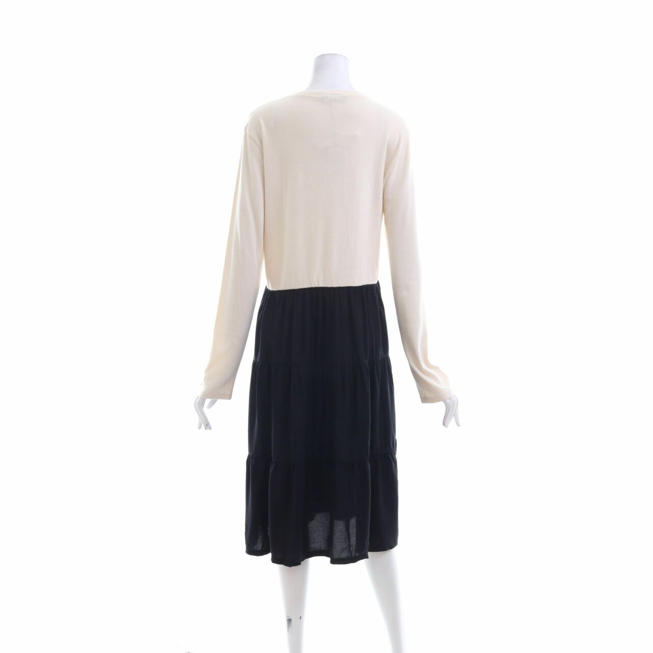 Zara Cream & Black Midi Dress