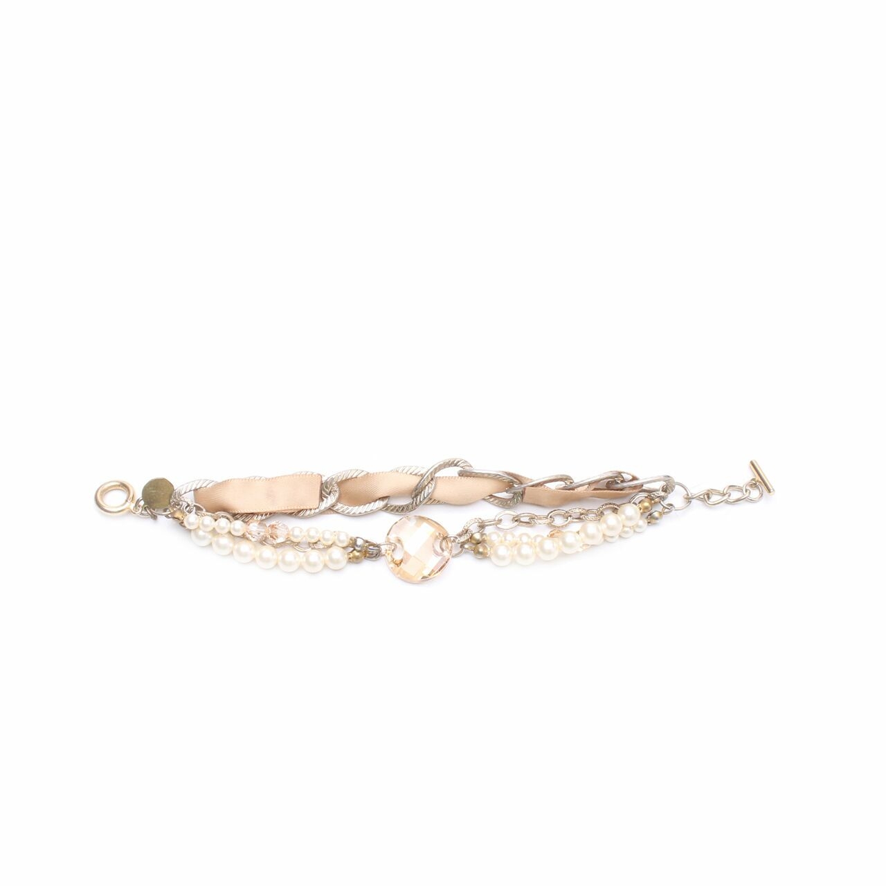 Tea Label Gold & Cream Pearl Bracelet Jewellery