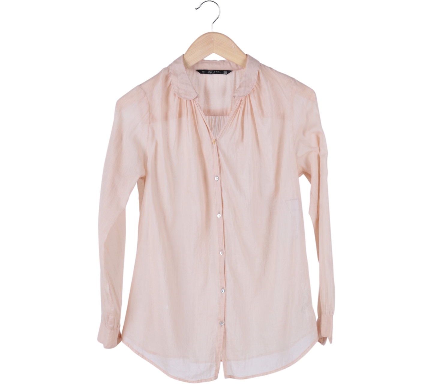 Zara Cream Pleated Shirt