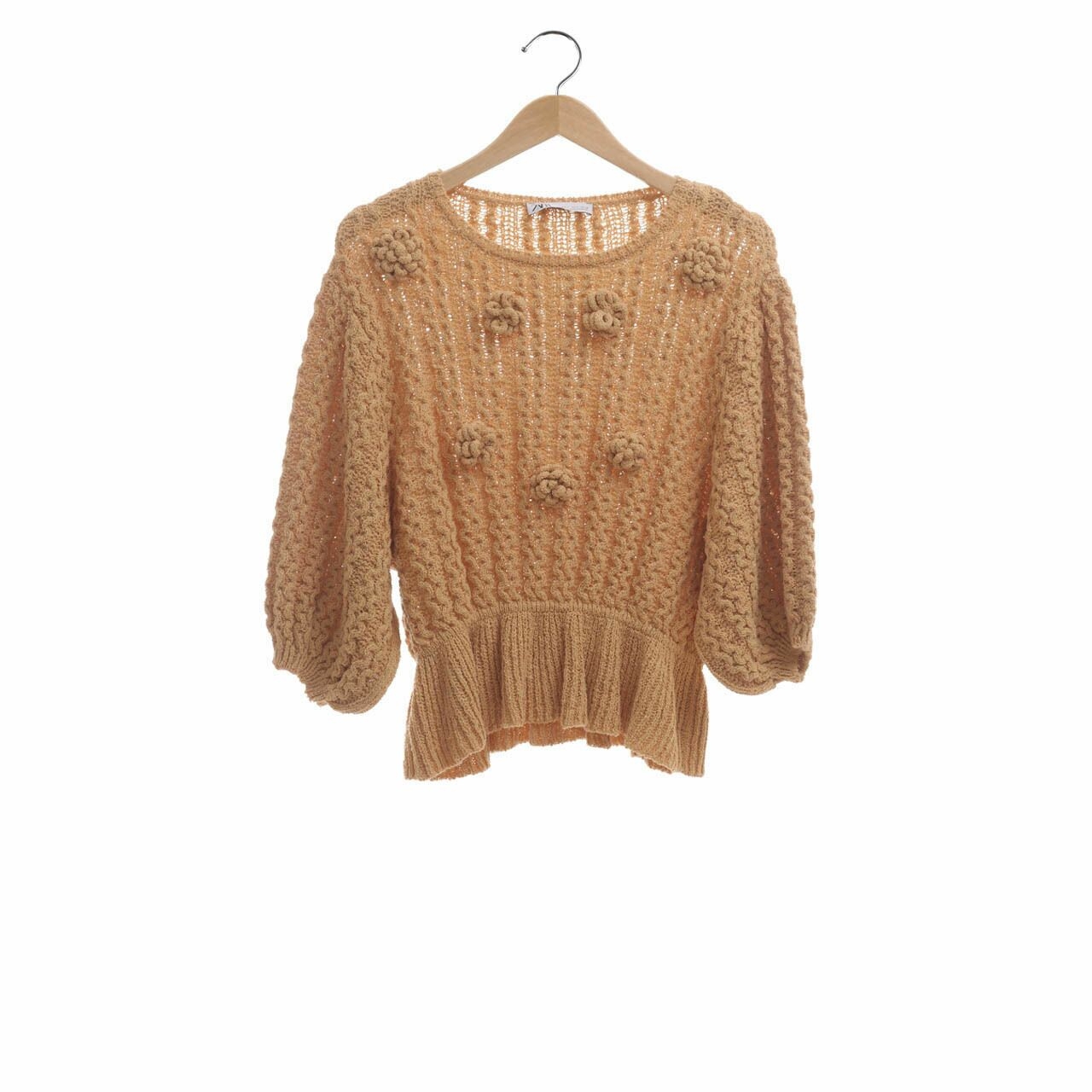 Zara Mustard Knit Blouse