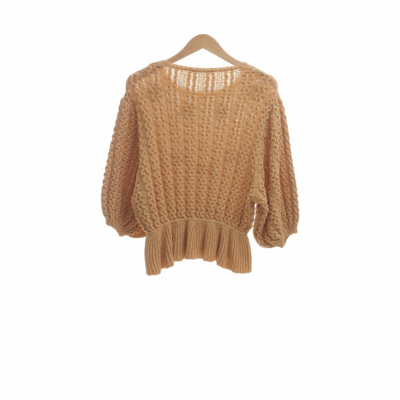 Zara Mustard Knit Blouse