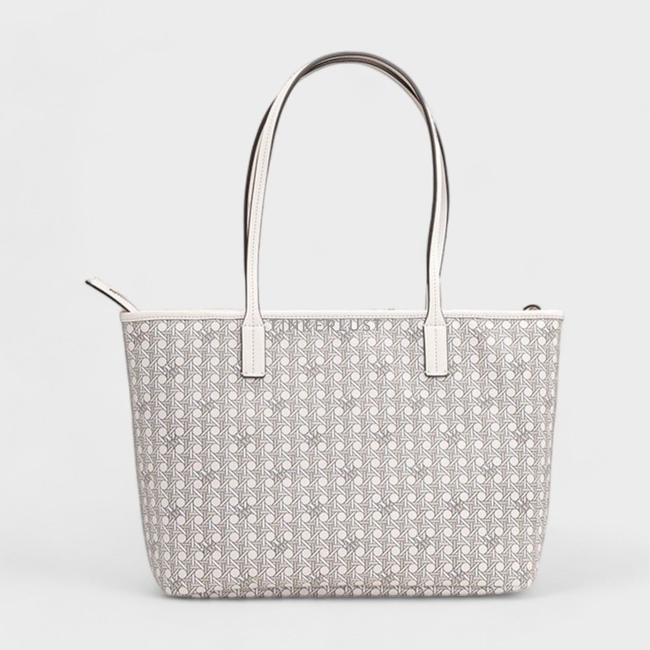 Tory Burch Ever-Ready Zip Small White Ivory Tote Bag