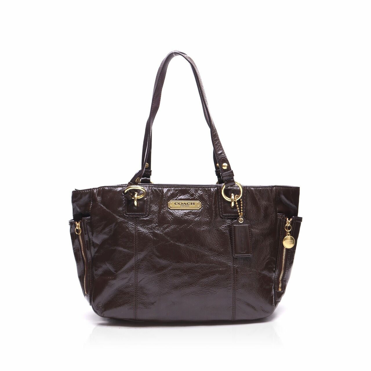 Coach Gallery Brown Patent Leather Tote Bag