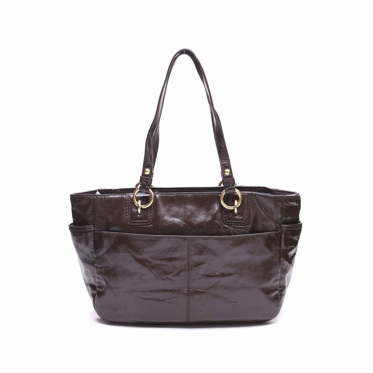Coach Gallery Brown Patent Leather Tote Bag