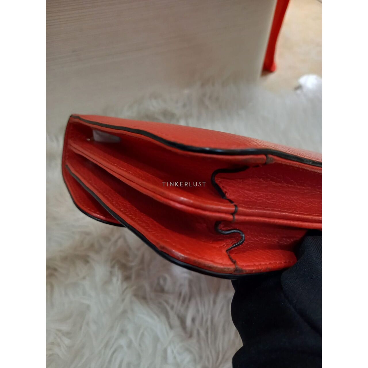 Gucci GG Interlocking Orange Calfskin Shoulder Bag