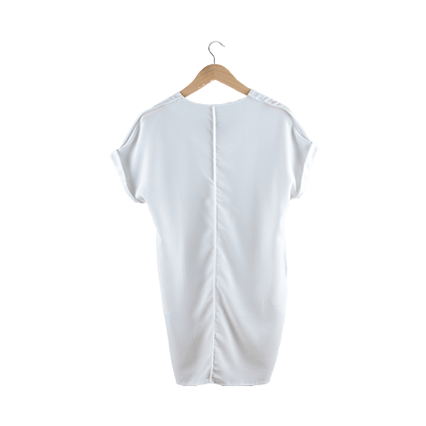 White V-Neck Mini Dress
