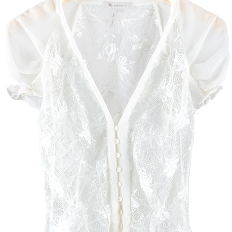 White Lace V-Neck Outerwear