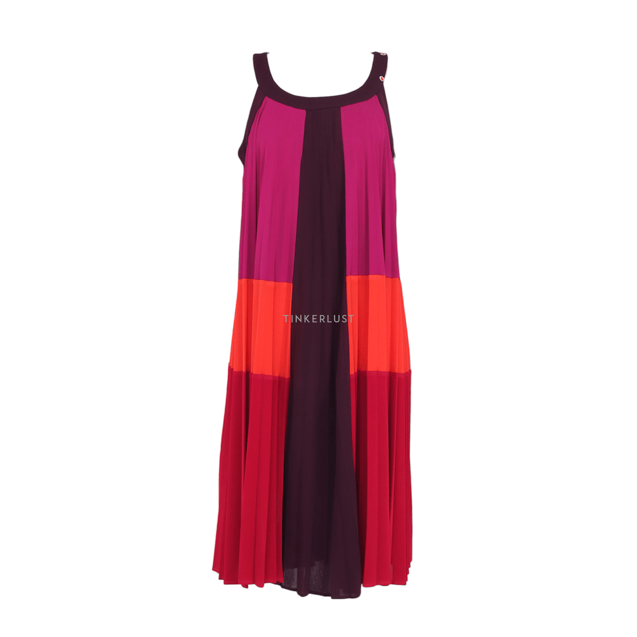 BCBG Max Azria Multicoloured Sleeveless Pleated Long Dress