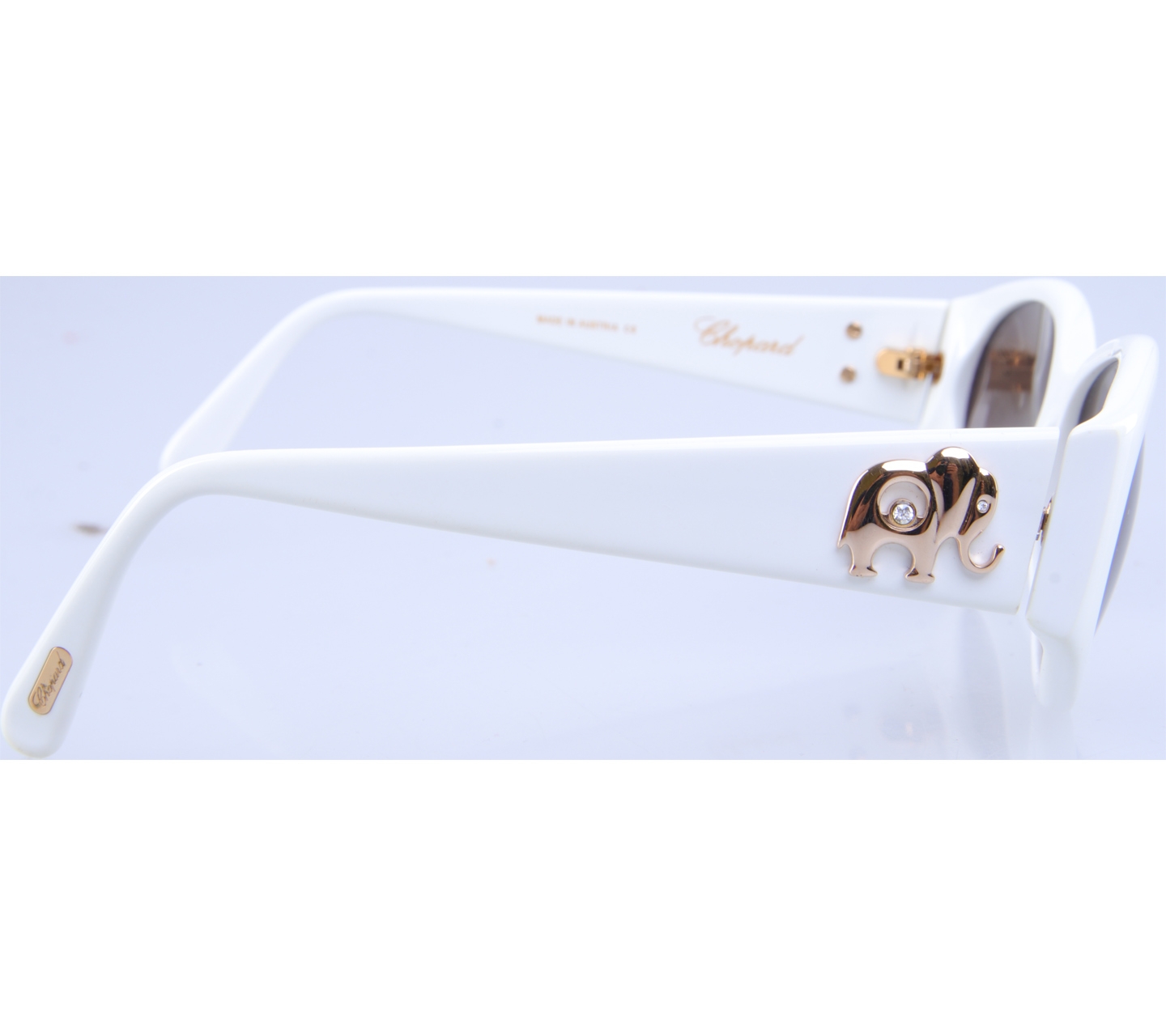 Chopard White Polished Opal Violet Gradient Pink Sunglasses