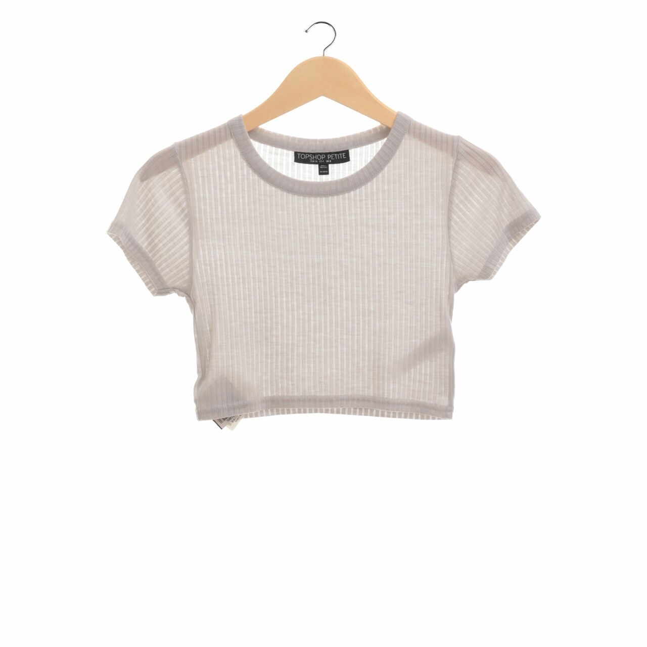 Topshop Grey Cropped Blouse
