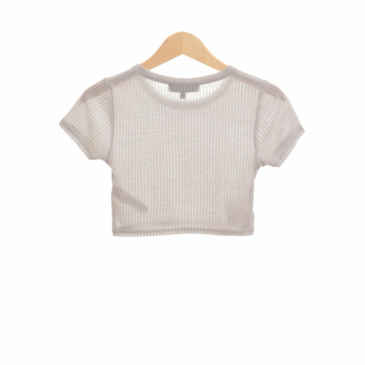 Topshop Grey Cropped Blouse