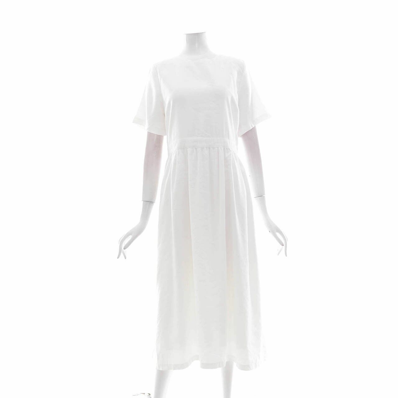 The Editor's Market Off White Back Cut Out Midi Dress