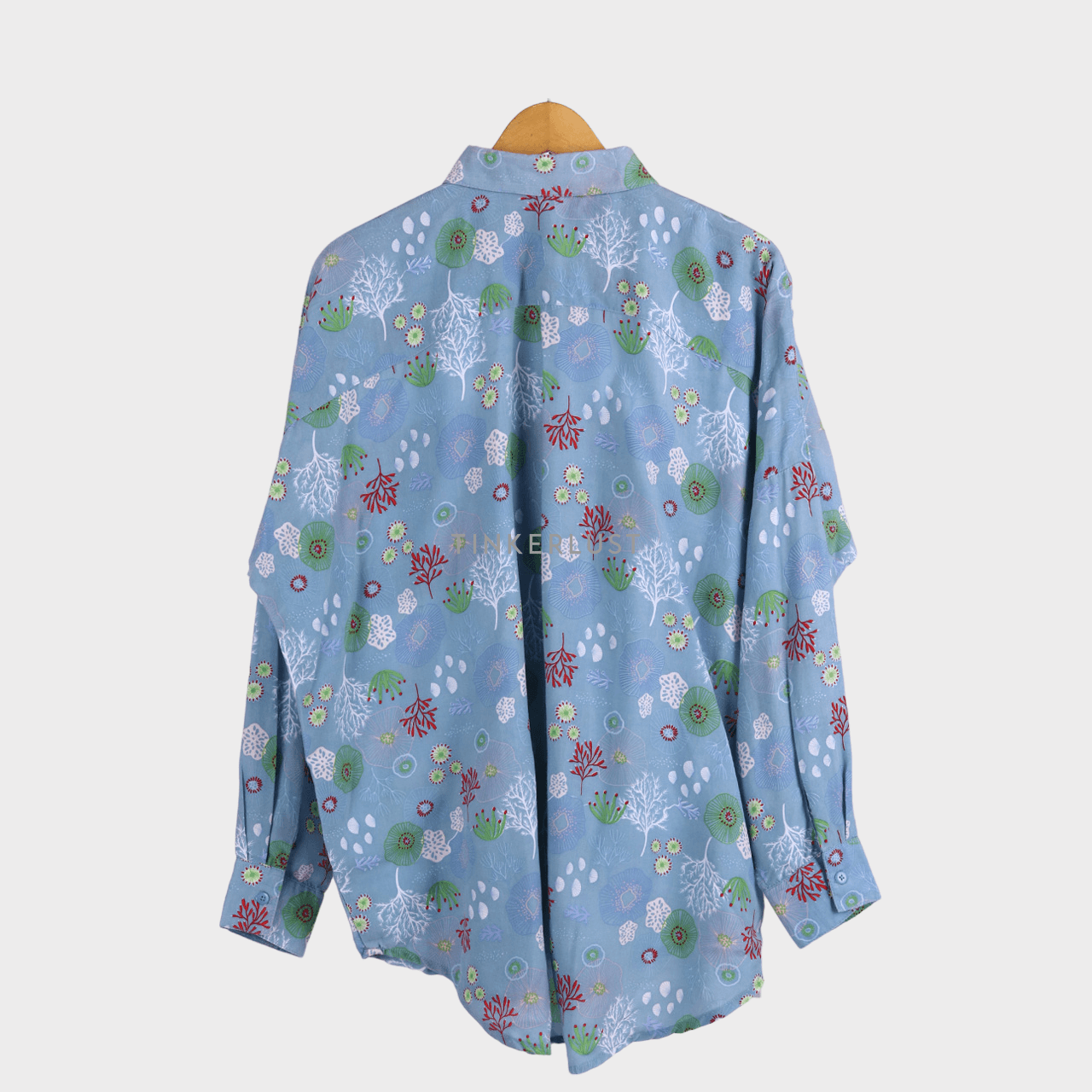 Calla Blue Coral Floral Printed Shirt