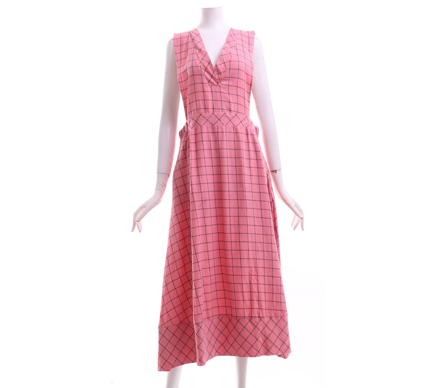 Abame Pink Plaid Long Dress