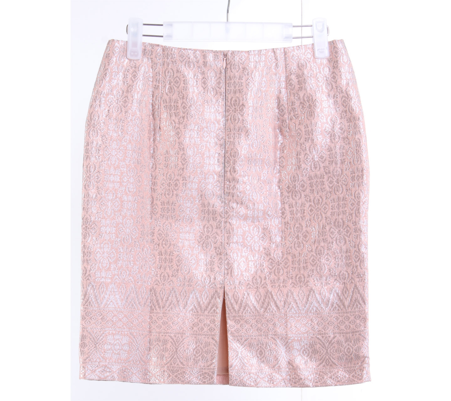 Pink And Silver Metalic Midi Skirt