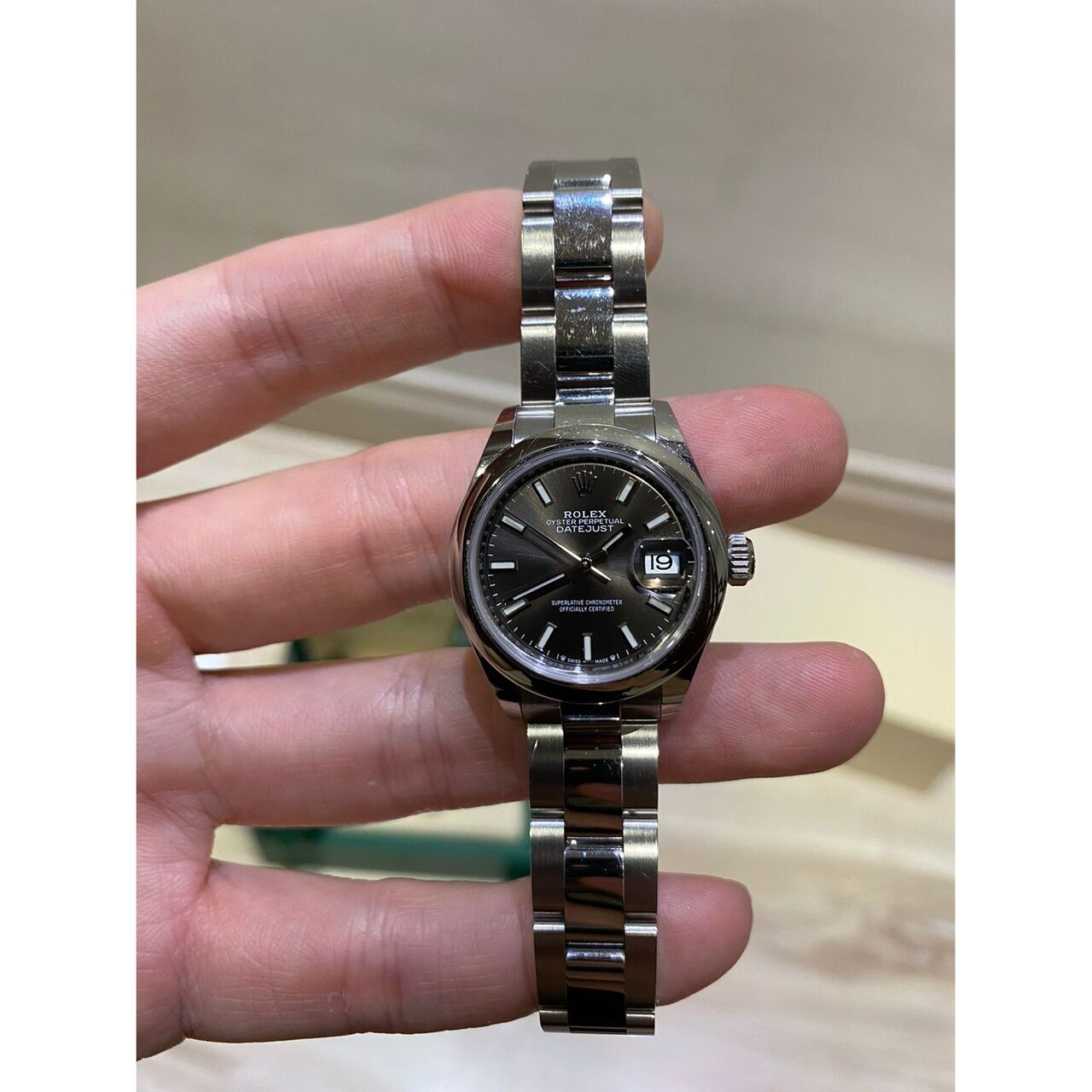 Rolex Lady Datejust Oyster Perpetual 28mm Oystersteel Dark Grey Watch