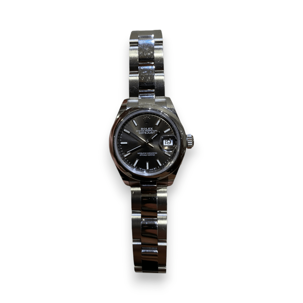 Rolex Lady Datejust Oyster Perpetual 28mm Oystersteel Dark Grey Watch