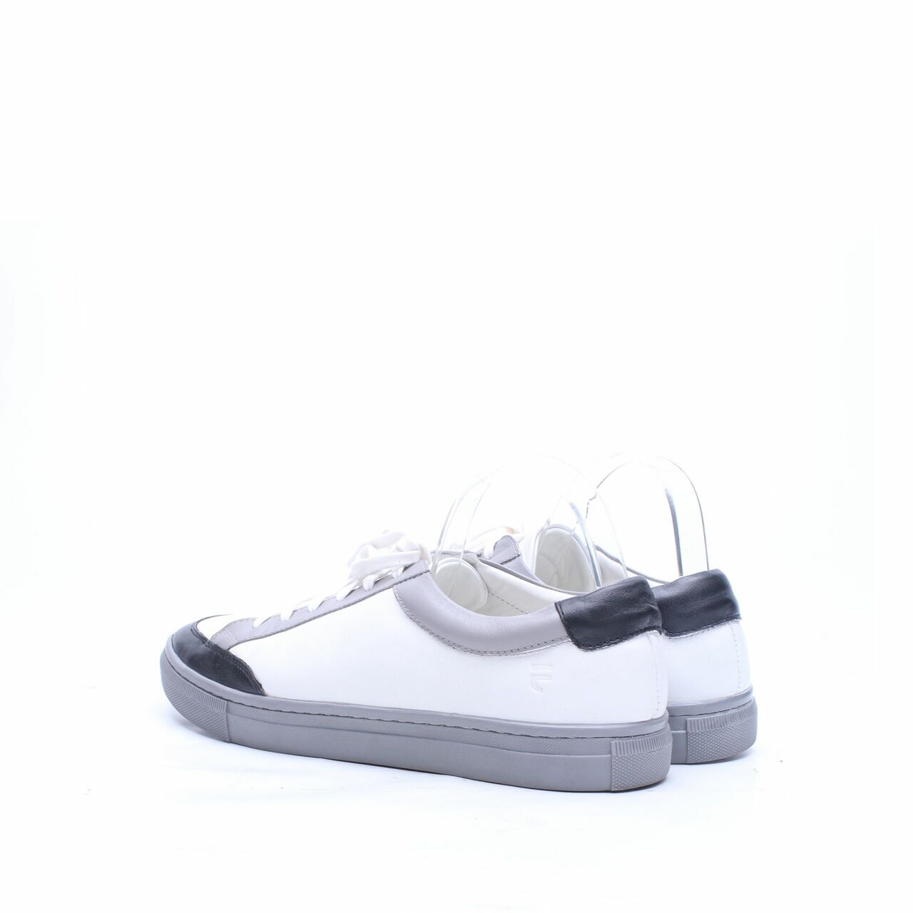 Fine Counsel White & Grey Leather Sneakers