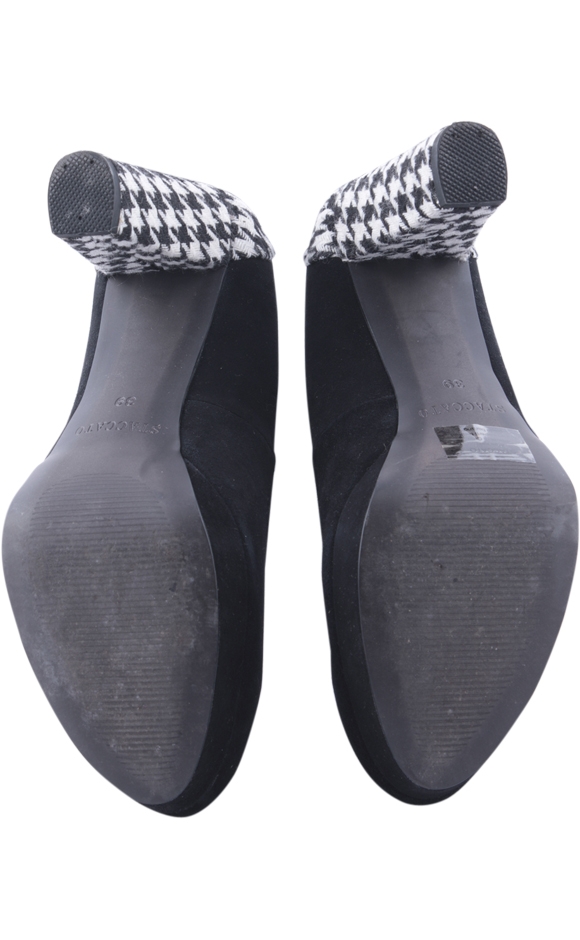 Staccato Black Houndstooth Platform Heels
