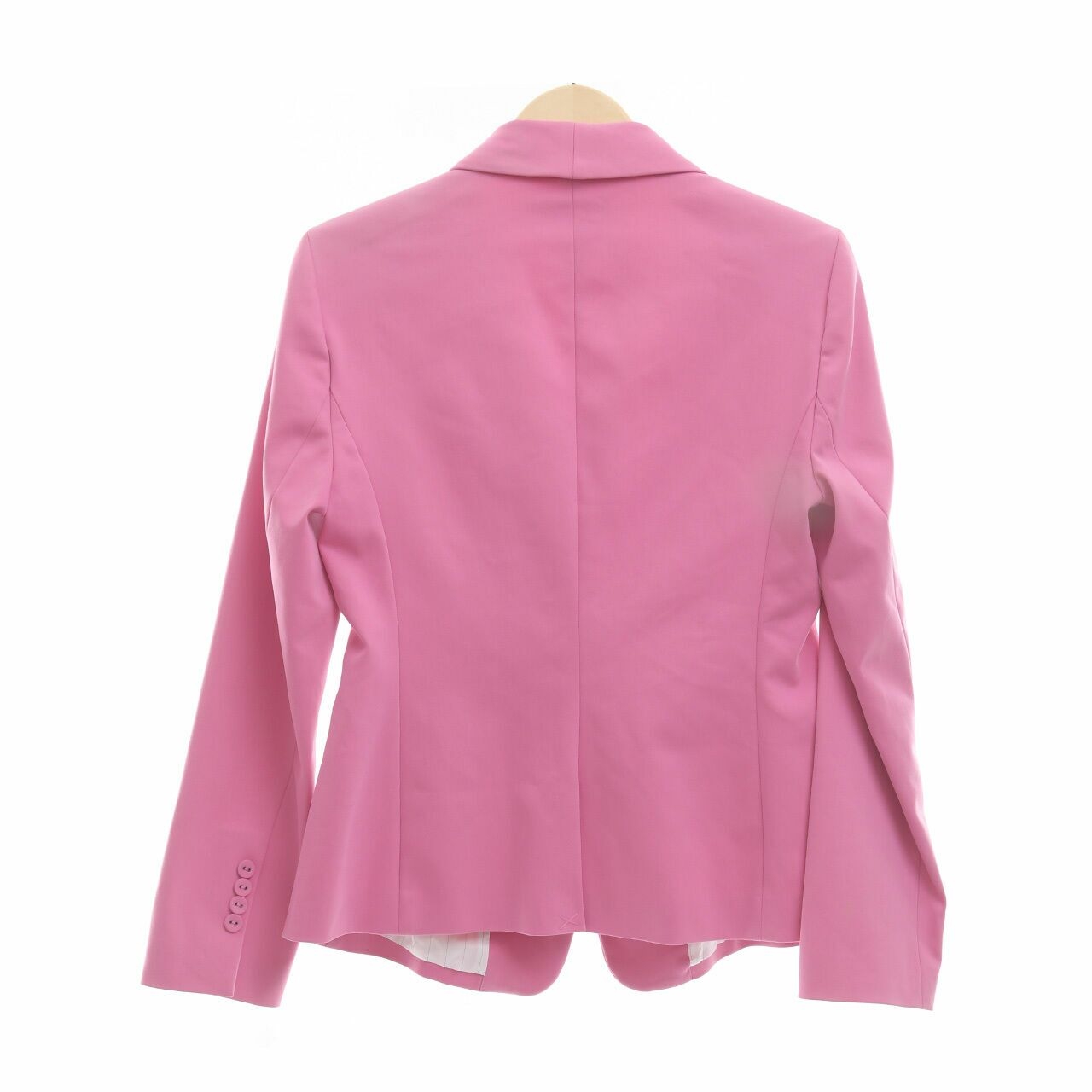 BCBGMAXAZRIA Womens Pink Fitted Button Front Blazer