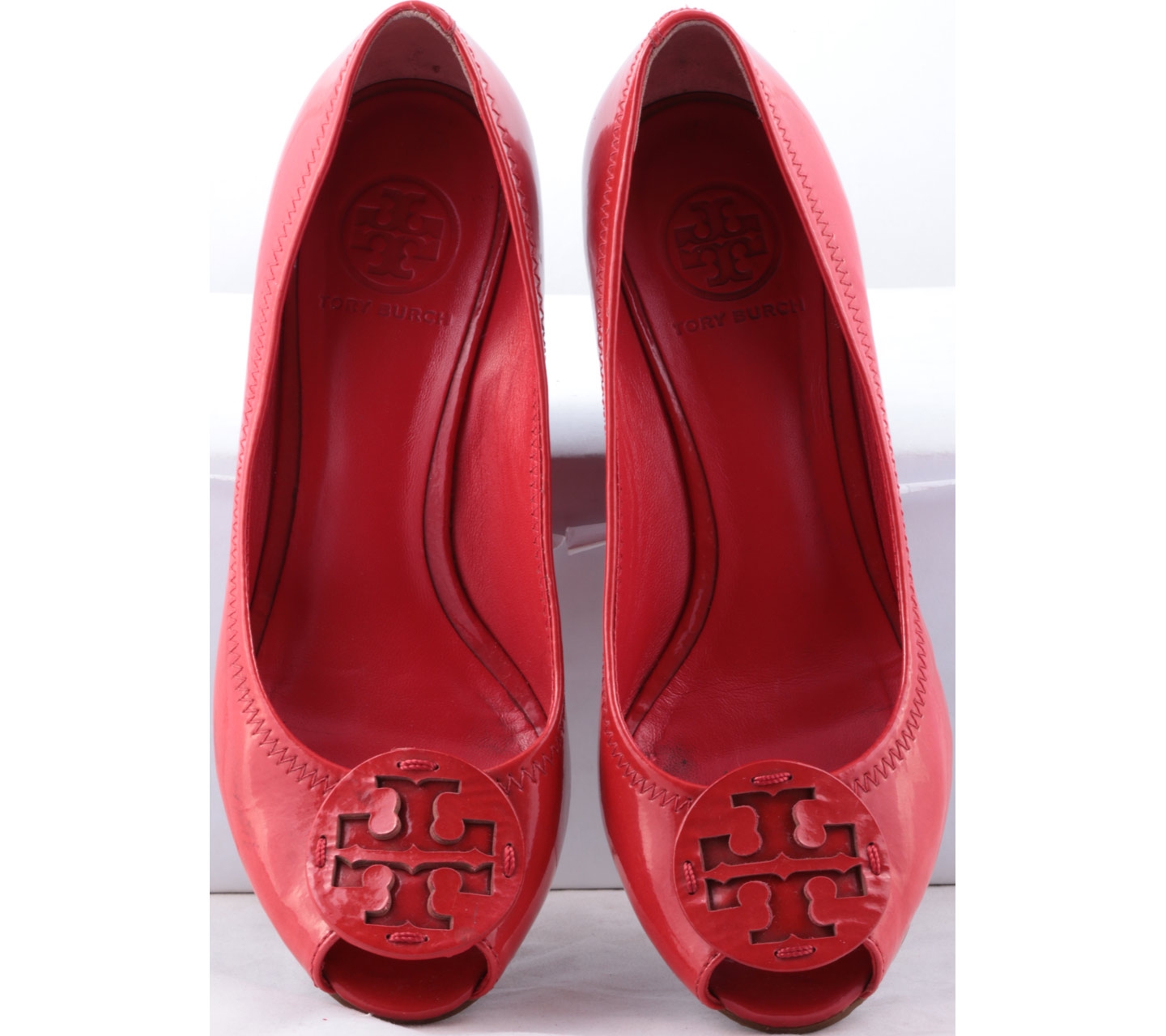 Tory Burch Red And Brown Wedges