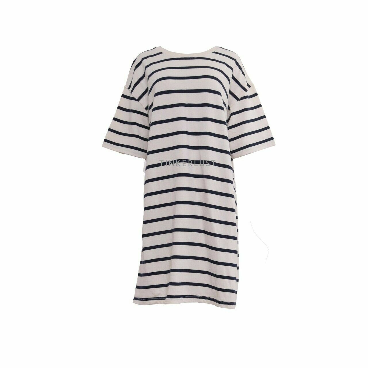 Zara Navy & Off White Stripes Tunic Blouse