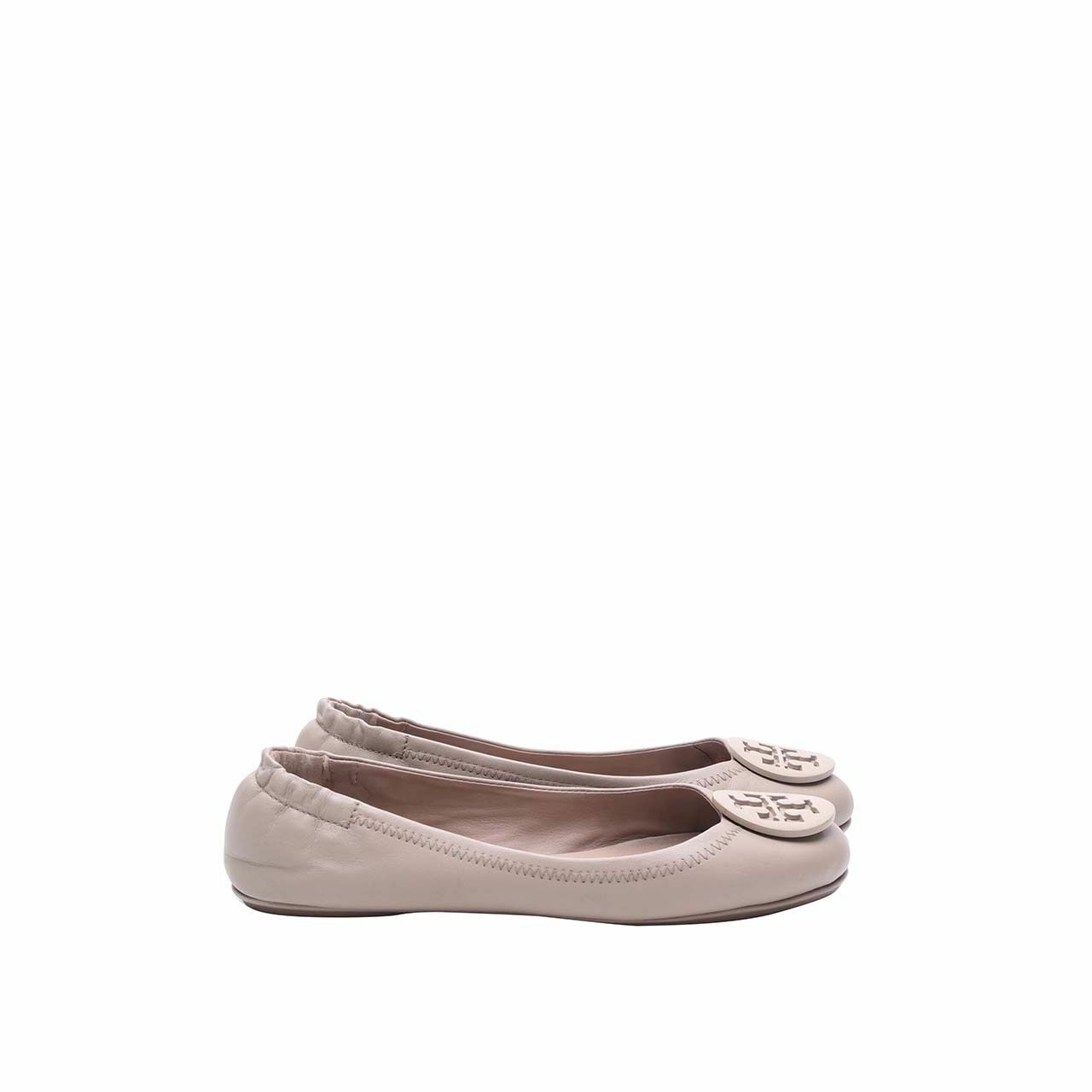 Tory Burch Minnie Travel Ballet With Logo Nappa Leather Flats