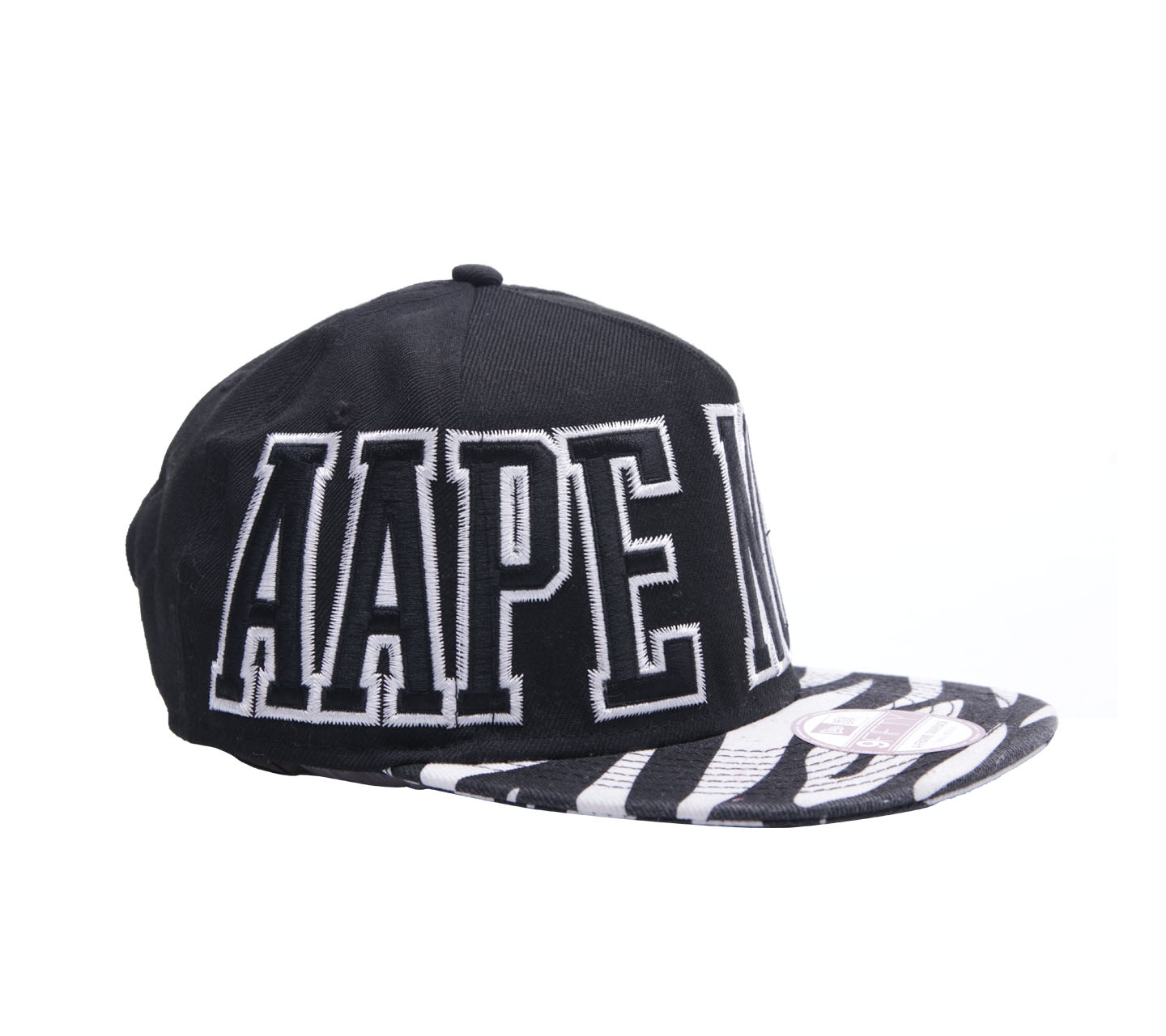 Aape Black & White Snapback Hats