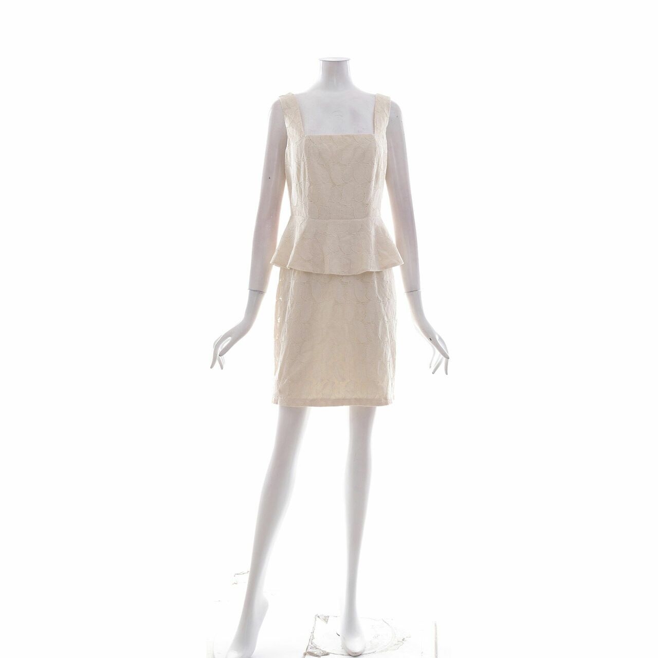 MM COUTURE Cream Lace Mini Dress