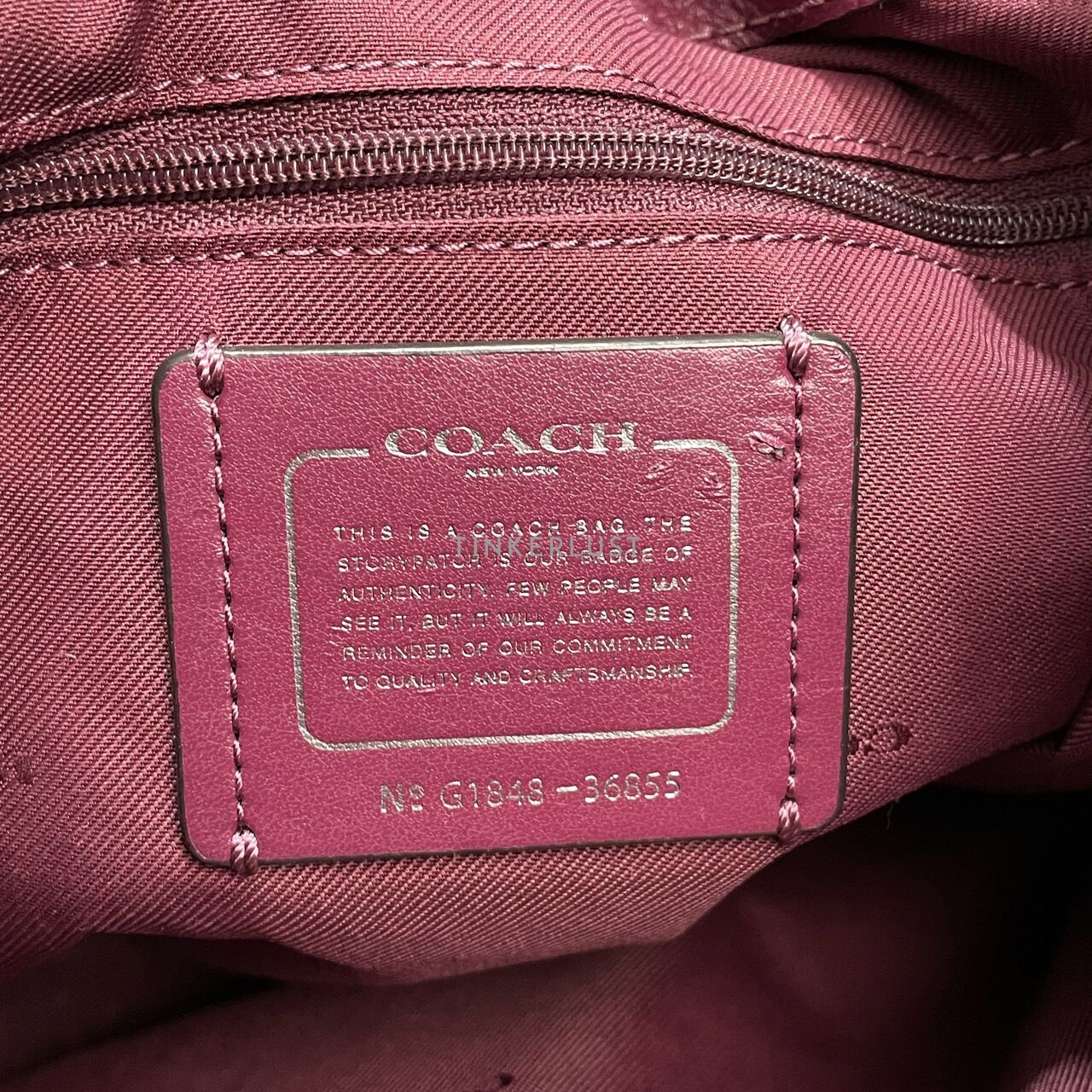 Coach Edie Turn Lock Purple Shoulder Bag