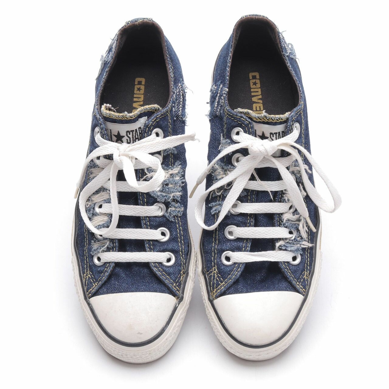 Converse Dark Blue Denim Ripped Sneakers
