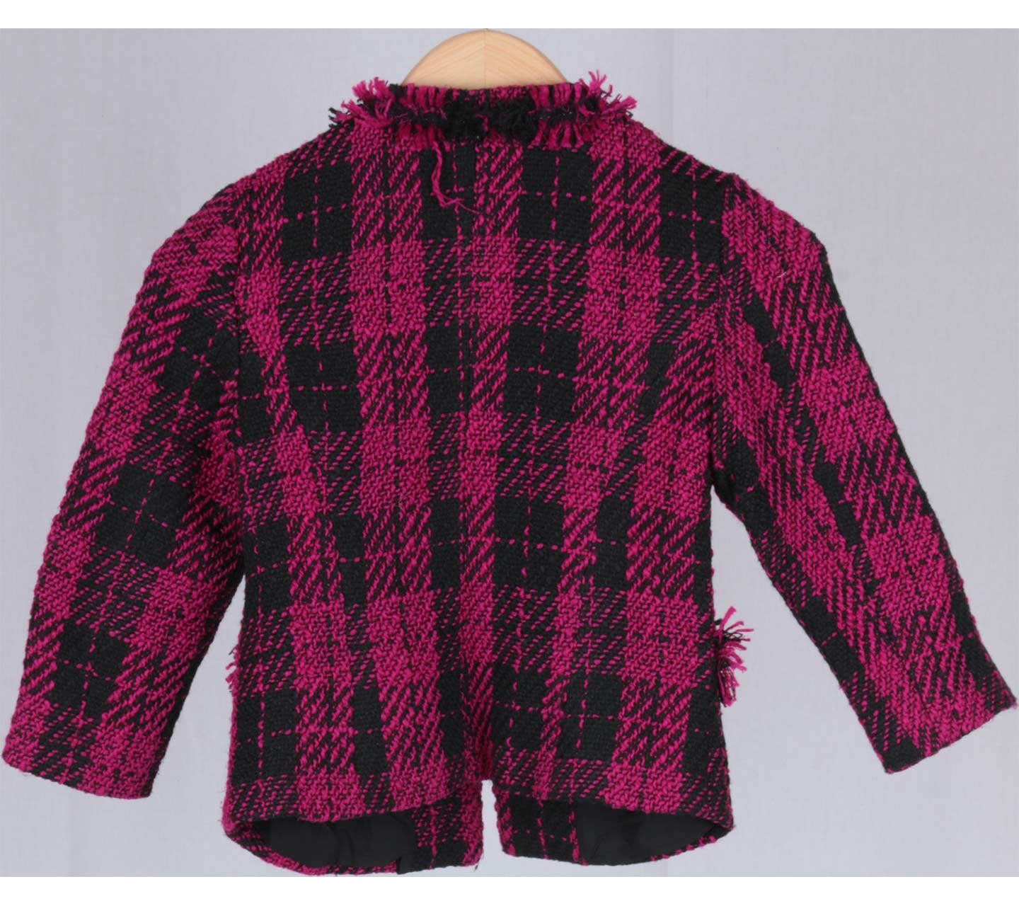 Pink And Black Plaid Outerwear