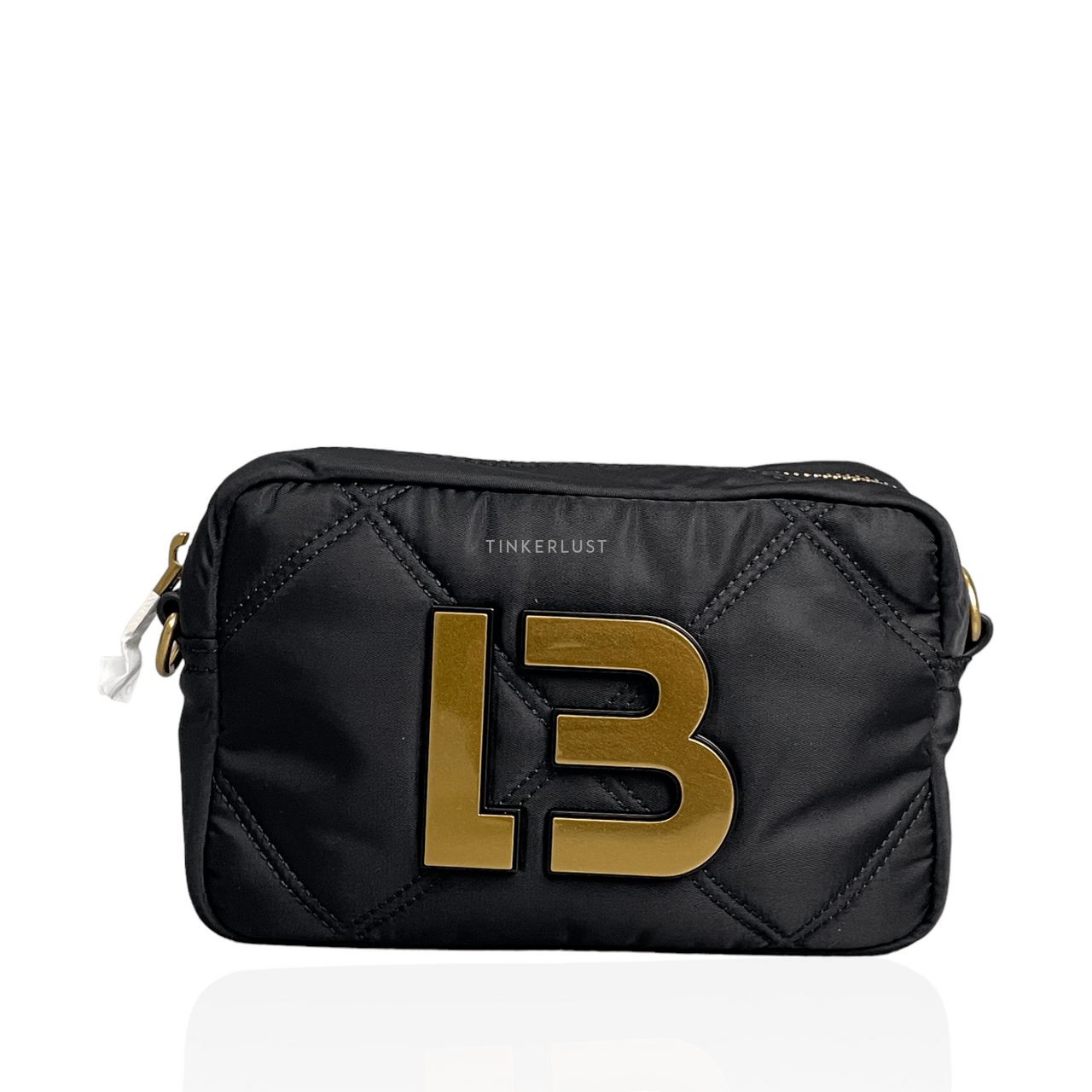 Bimba Y Lola XS Black Padded Nylon GHW Sling Bag