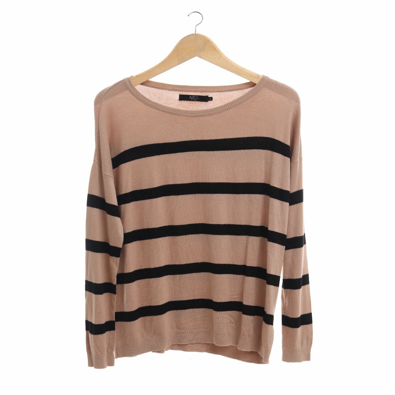 AZUL BY MOUSSY Brown Black Stripes Sweatshirt