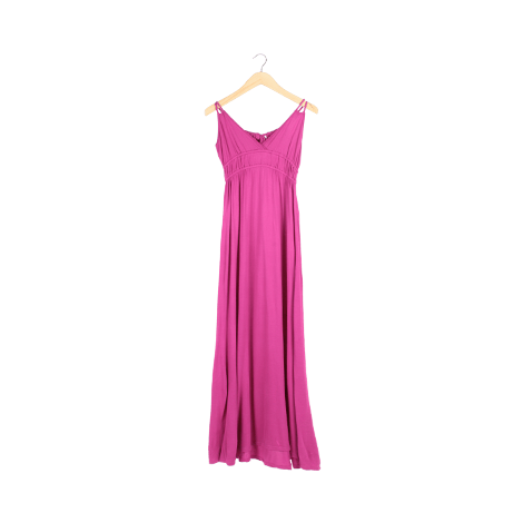 Pink Plain Sleeveless Long Dress