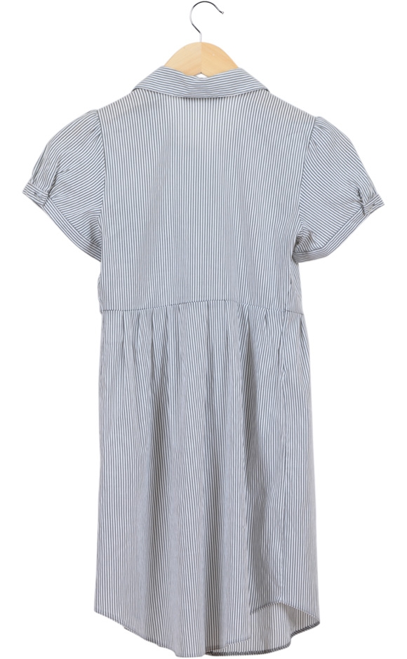 White and Grey Babydoll Mini Dress