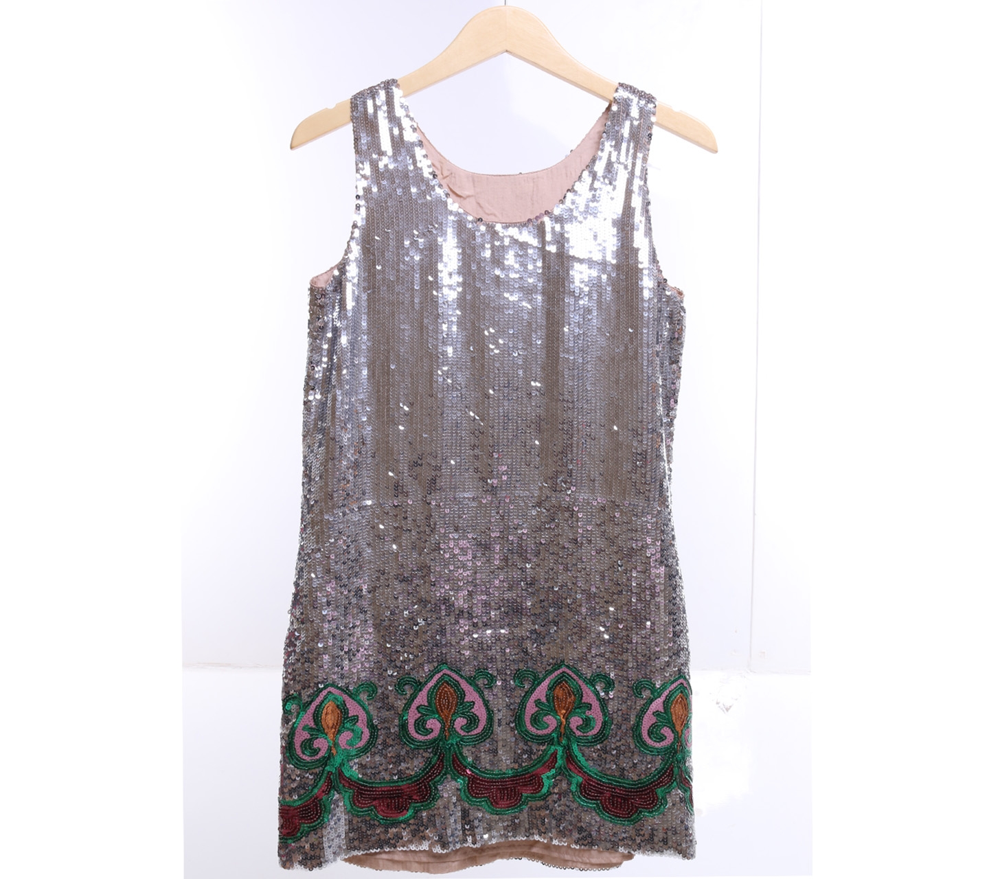 Manoush Silver Sequins Mini Dress