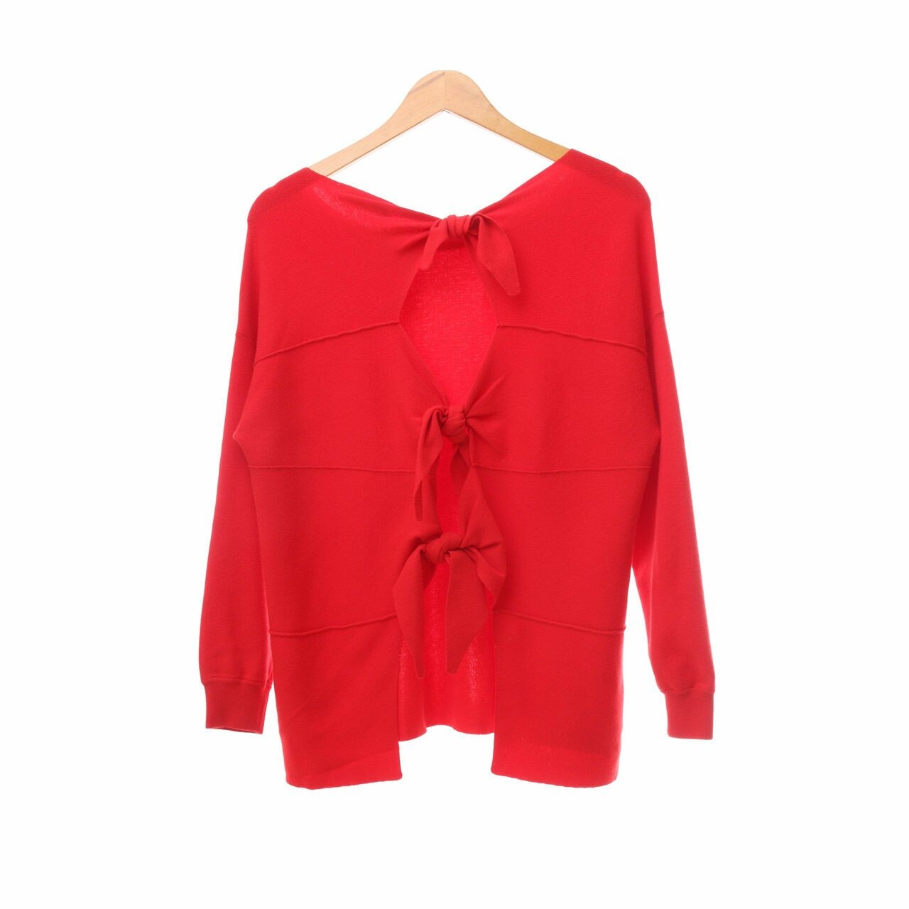 Alice + Olivia Red Knit Blouse