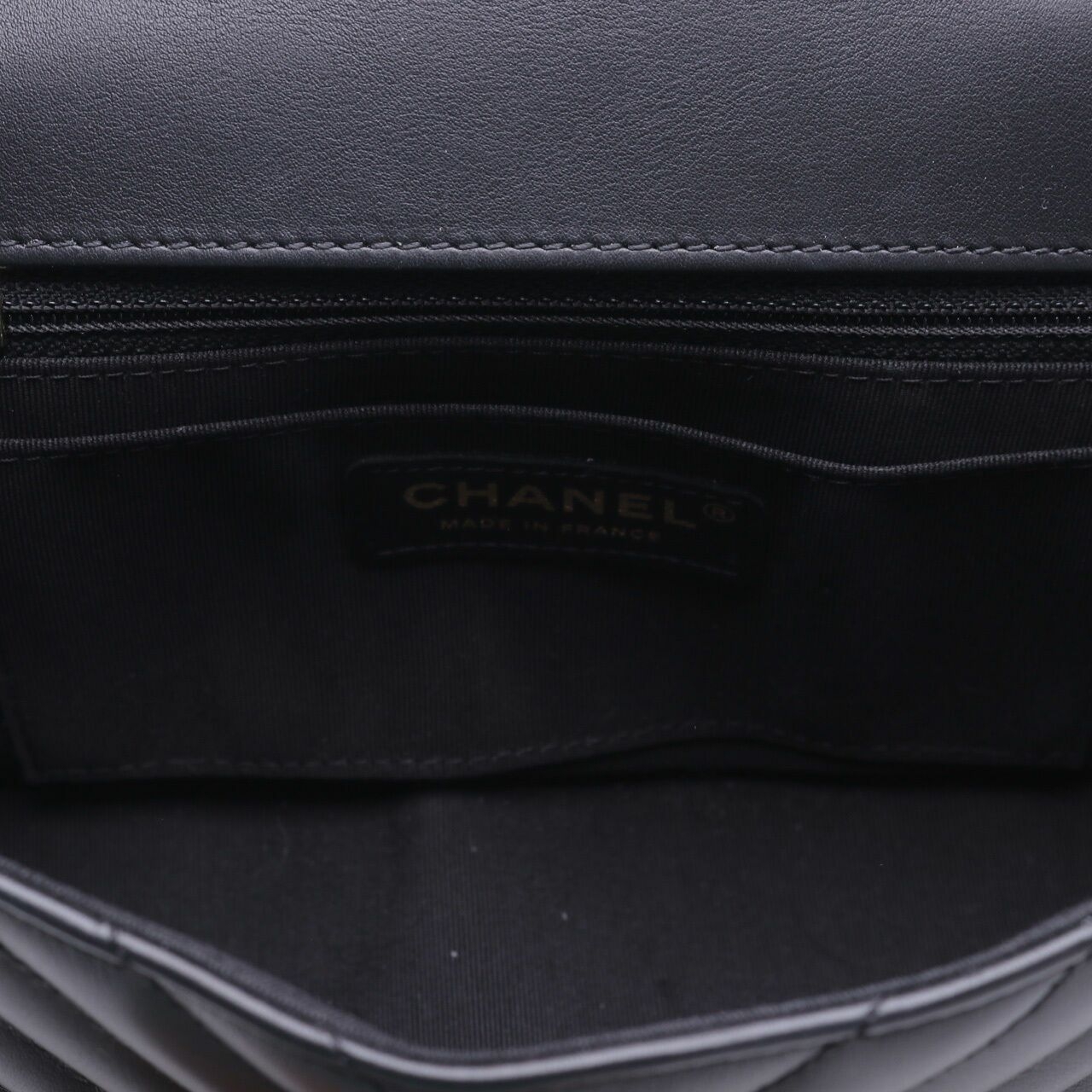 Chanel Chevron Flap Black Shoulder Bag	