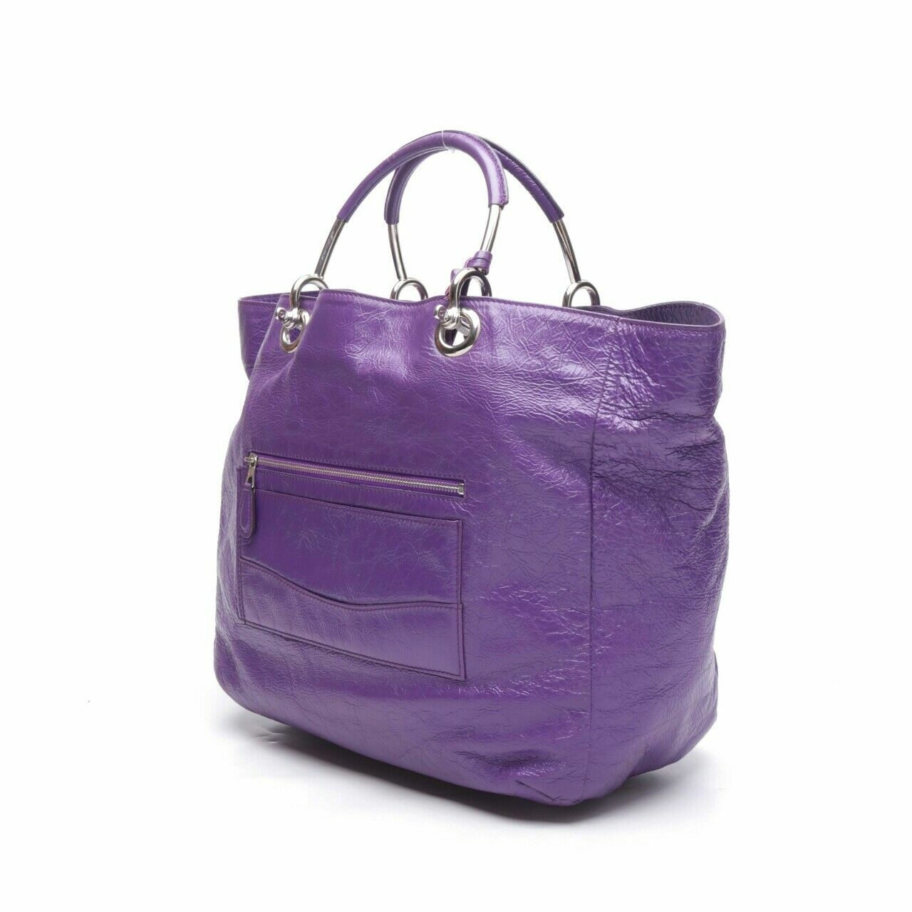 Balenciaga Purple Leather Tote Bag