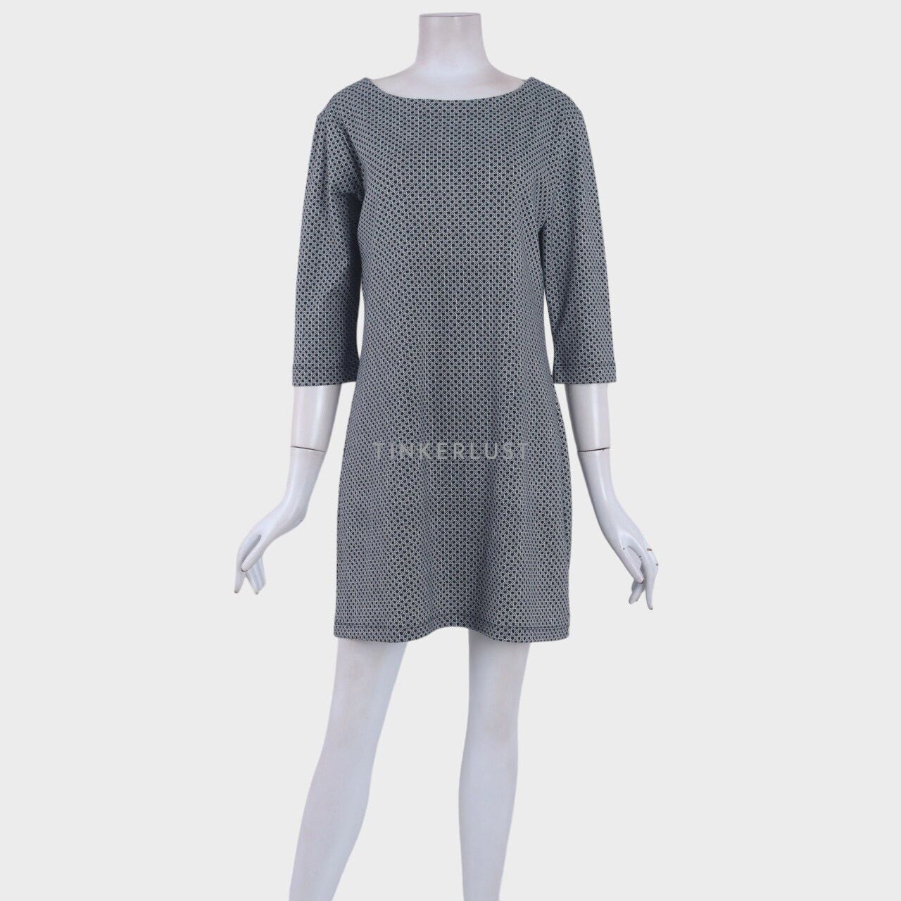 The Executive Black & White Pattern Mini Dress