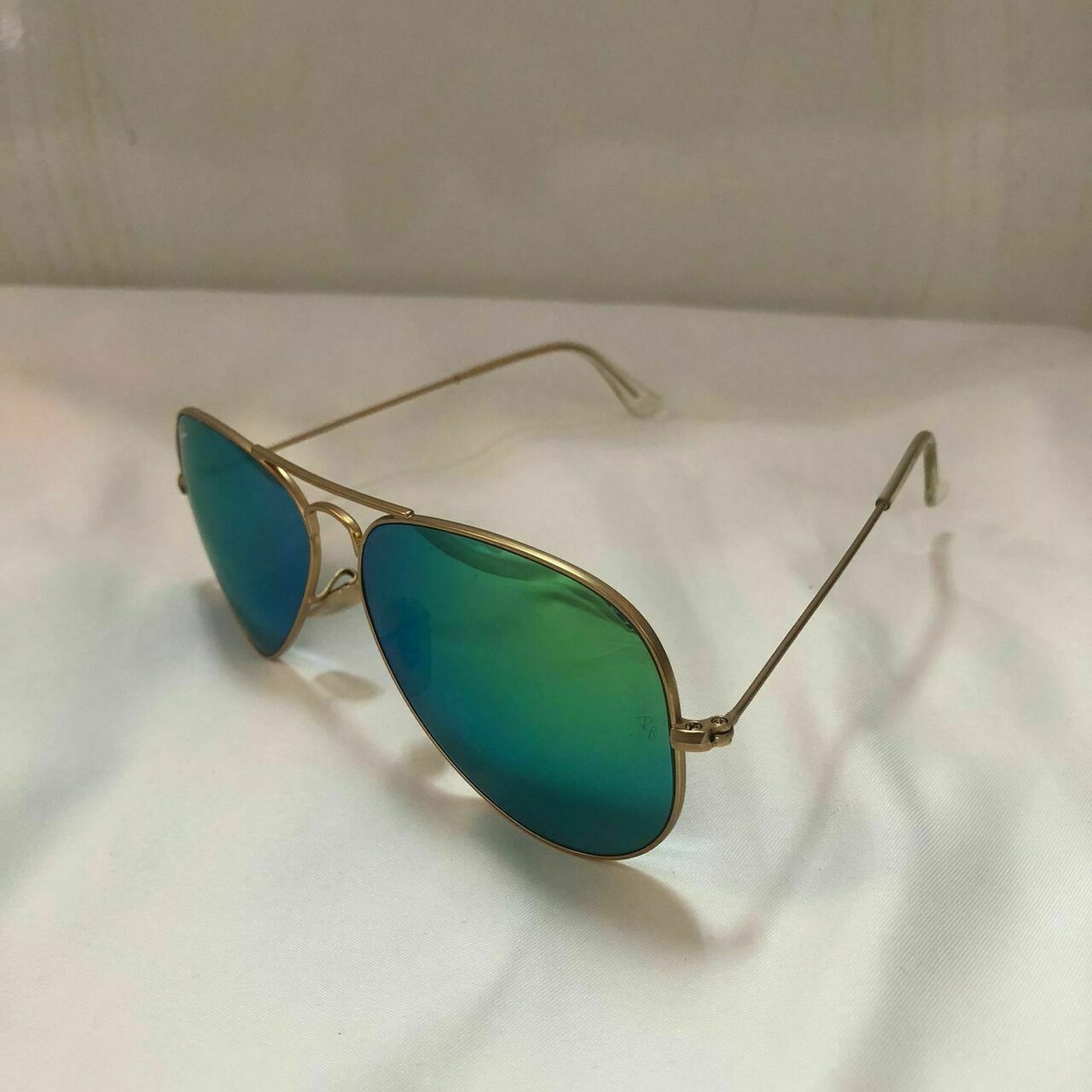 Ray Ban Green/Gold Aviator Sunglasses