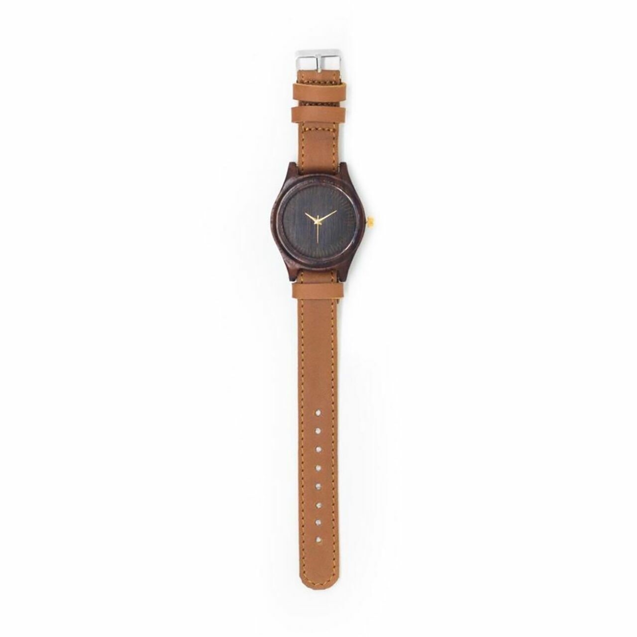 Woodka Loca Sonokeling & Tan Brown Leather Wristwatch