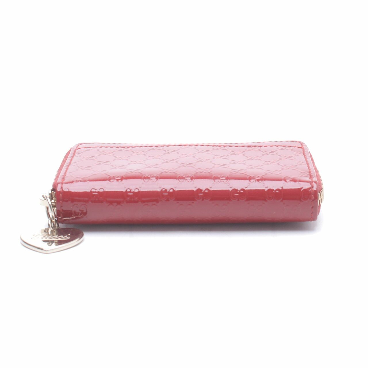 Gucci Guccissima Red Card Case Zip Around Wallet