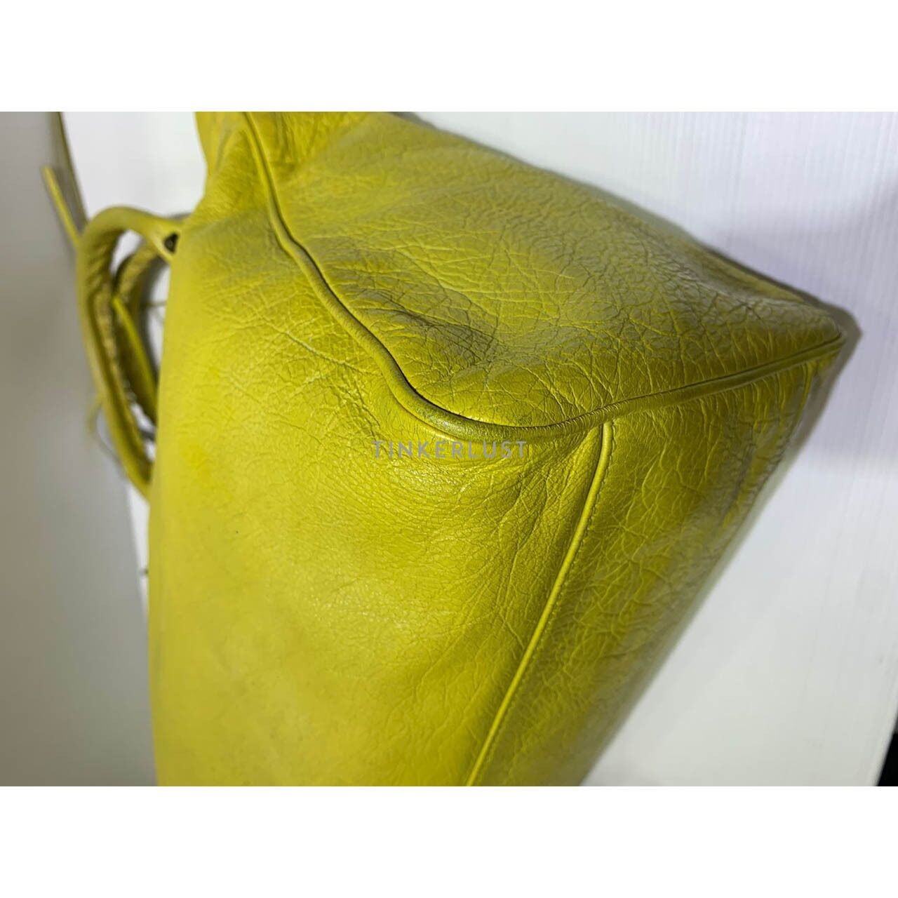 Balenciaga City Vello Leather Yellow GHW Satchel