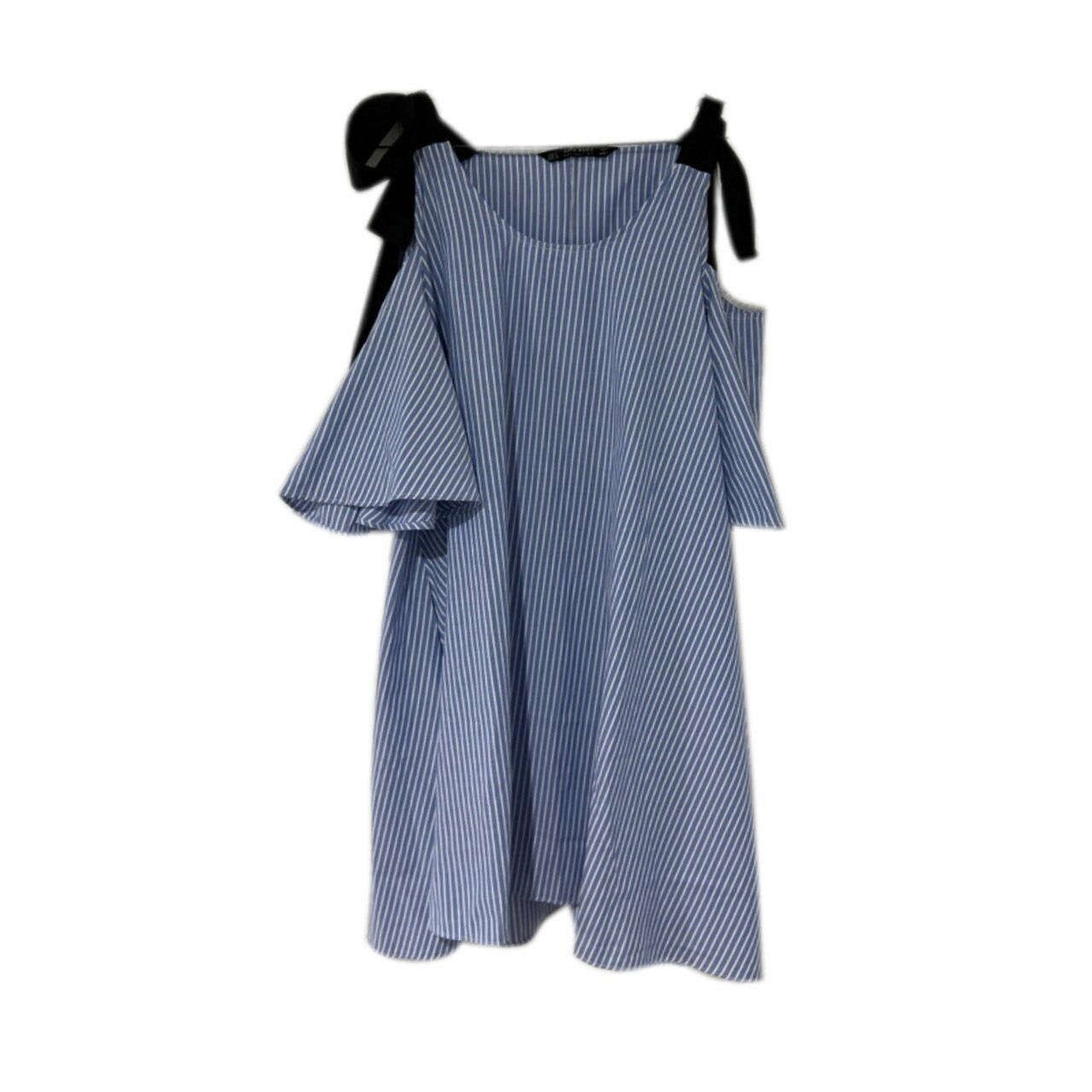 Zara Blue & White Stripes Mini Dress