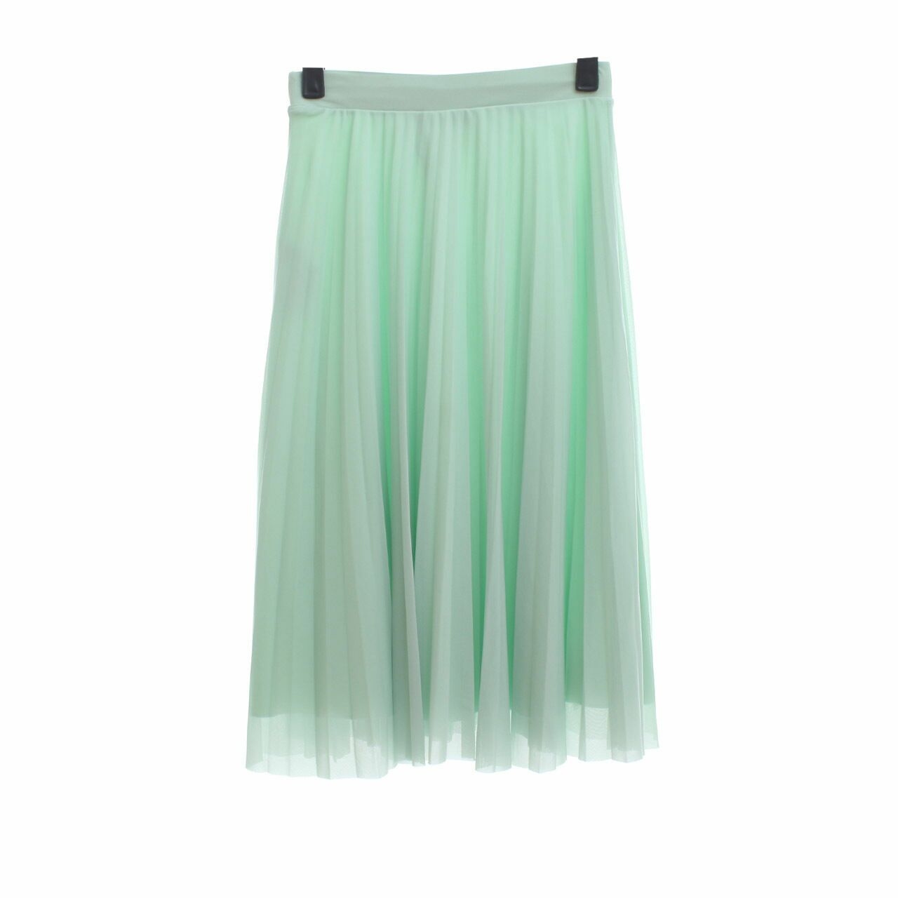 Bershka Green Pleats Midi Skirt