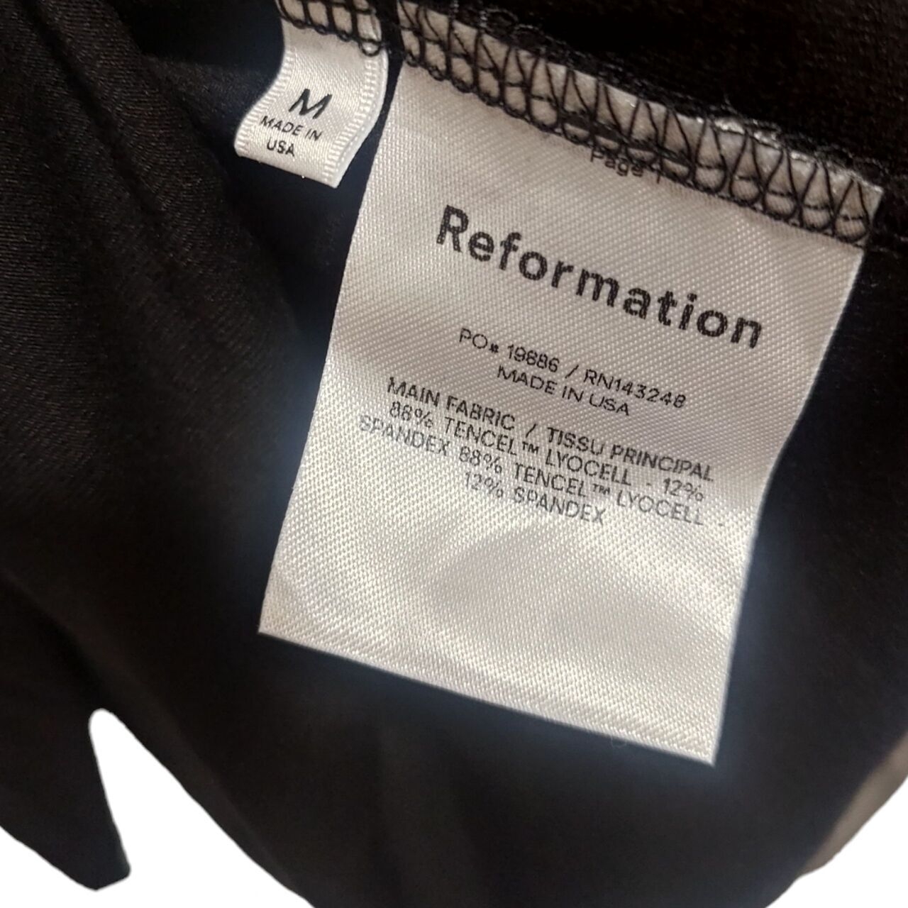 Reformation Slit Black Long Dress